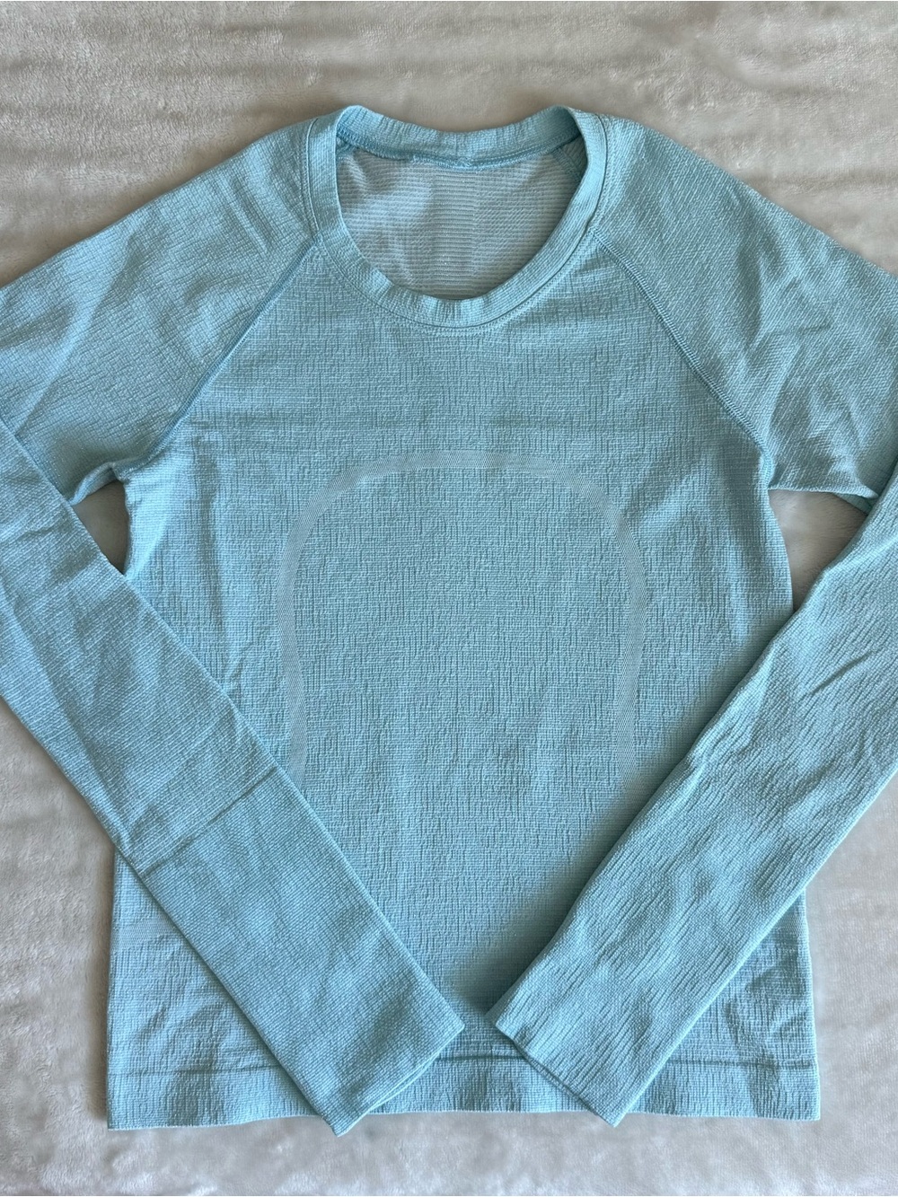 Lululemon Swiftly Tech Long Sleeve Baby Blue Sparkle Shimmer Glitter Size 4